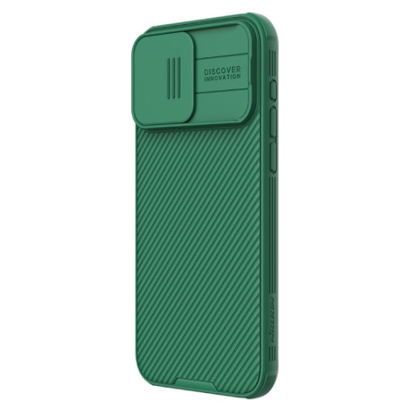 Ударозащитный чехол NILLKIN CamShield Pro на iPhone 15 Pro Max - зеленый
