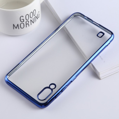 Ультратонкий силиконовый чехол Electroplating Soft на Samsung Galaxy A10-синий