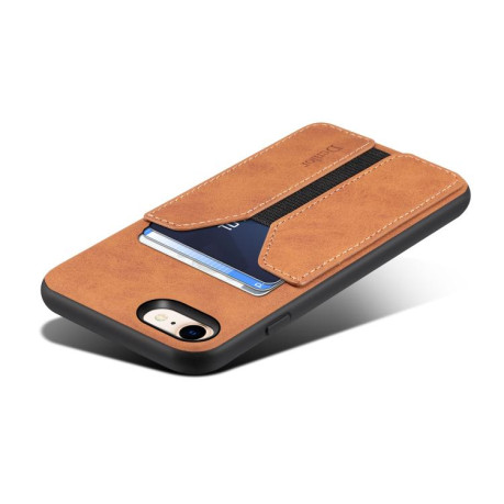 Противоударный чехол Denior D07 DV Elastic Card Slot для iPhone 16e - коричневый
