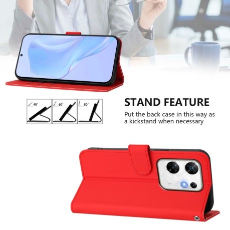 Чехол-книжка Skin Feel Solid Color Leather для Infinix Zero 30 4G - красный