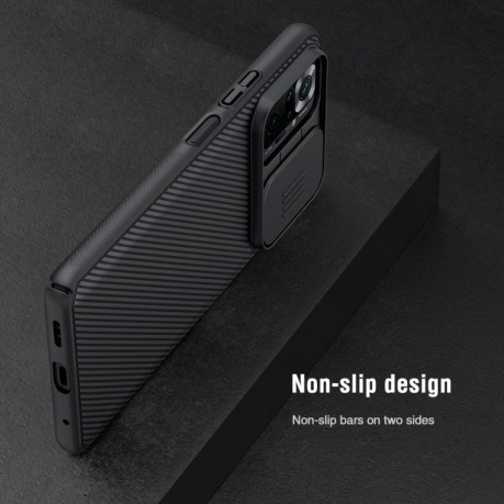 Противоударный чехол NILLKIN Black Mirror Series на Xiaomi Redmi Note 10 Pro - синий