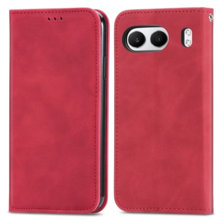 Чохол-книжка Retro Skin Feel Business Magnetic на OnePlus Nord 4 – червоний