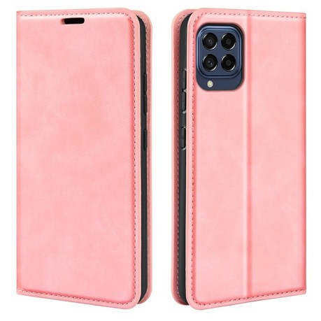 Чохол-книжка Retro-skin Business Magnetic Suction Samsung Galaxy M33 - рожевий