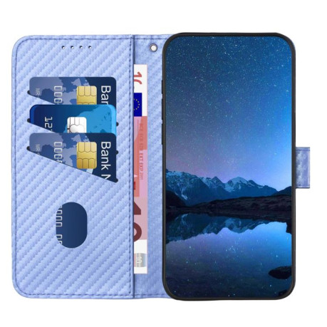 Чехол-книжка Carbon Fiber Texture на For на Samsung Galaxy F16 5G / M16 5G  - фиолетовый