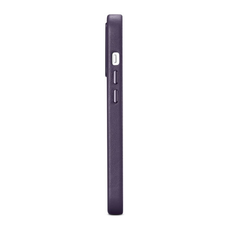 Шкіряний чохол iCarer Genuine Leather (MagSafe) для iPhone 14 Pro - темно-фіолетовий