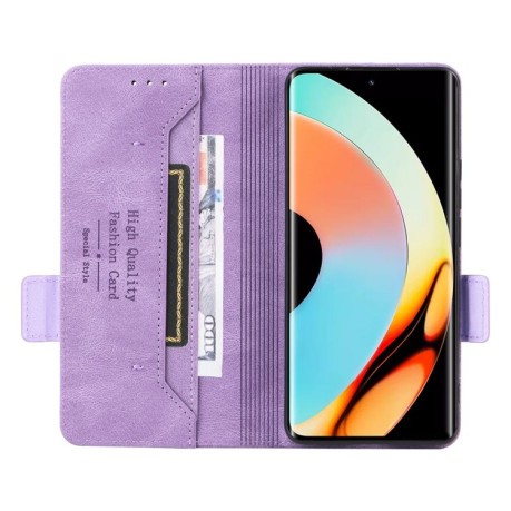 Чехол-книжка Magnetic Clasp Flip для Realme 10 Pro+ - фиолетовый