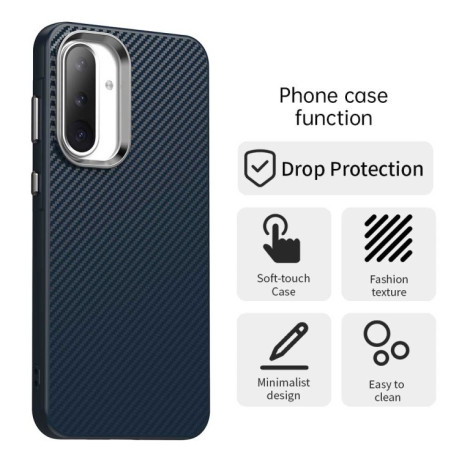 Ударозащитный чехол Carbon Fiber Series IMD на Samsung Galaxy A36 5G - синий