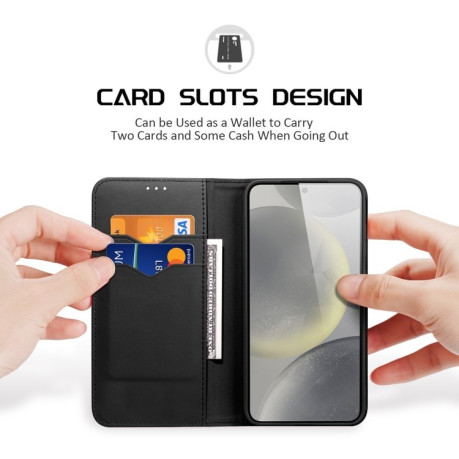 Шкіряний чохол-книжка DUX DUCIS Hivo Series для Samsung Galaxy S25 5G - чорний