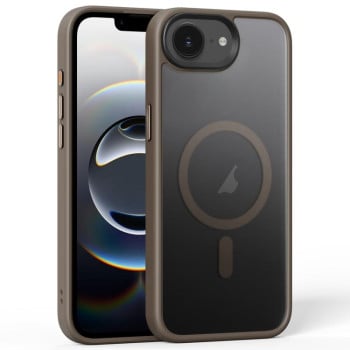 Противоударный чехол Frosted MagSafe Magnetic для iPhone 16e - Titanium Rose Gold