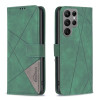 Чохол-книжка Rhombus Texture для Samsung Galaxy S24 Ultra 5G - зелений