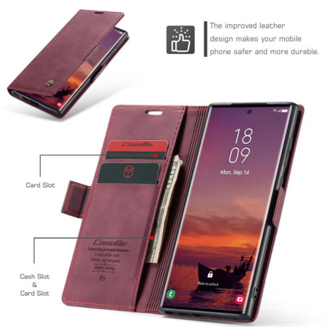 Чохол-книжка CaseMe-013 Multifunctional  для Samsung Galaxy S25 Ultra 5G - червоний