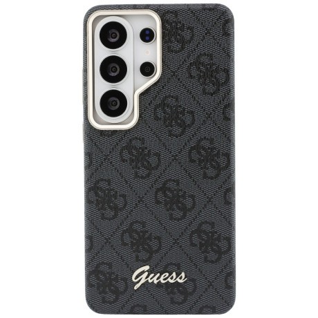 Оригинальный чехол Guess 4G Script с MagSafe для Samsung Galaxy S26 Ultra — чёрный