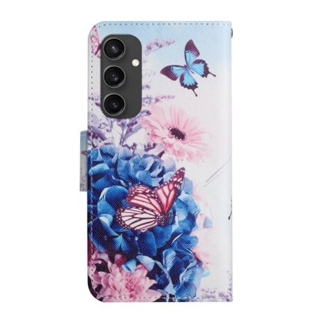 Чехол-книжка Colored Drawing Pattern для Samsung Galaxy S24 FE 5G - Butterfly