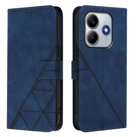 Чехол-книжка Crossbody 3D Embossed Flip Leather на Xiaomi Poco M7 Pro 5G - синий