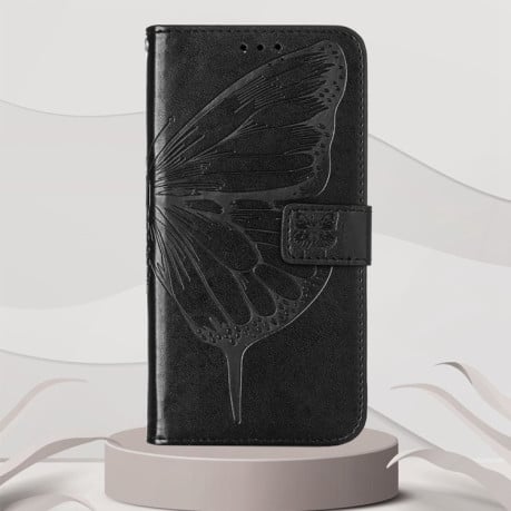 Чехол-книжка Embossed Butterfly для Realme 9 Pro Plus - черный