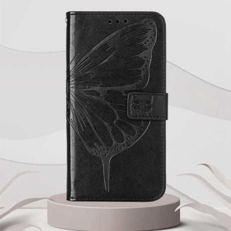 Чехол-книжка Embossed Butterfly для Xiaomi Redmi Note 12 Pro 4G/11 Pro Global(4G/5G)/11E Pro- черный