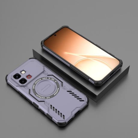 Протиударний чохол Butterfly Armor з MagSafe на Infinix Note Edge 5G Global — фіолетовий