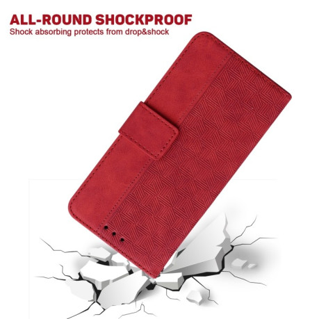 Чохол-книжка Geometric Embossed для Xiaomi Poco C40/Redmi 10c - червоний