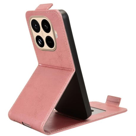 Флип-чехол Magnetic Vertical Flip Leather на Xiaomi 15T Pro 5G - золото