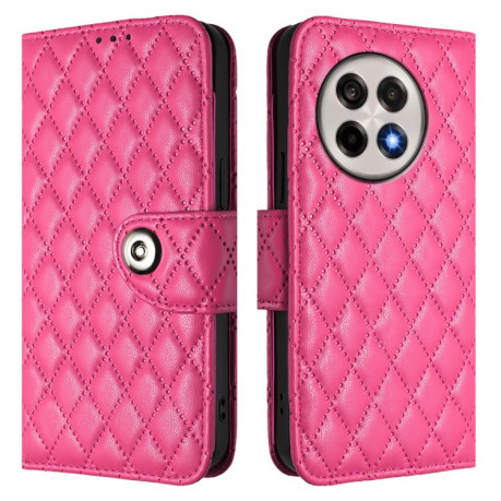 Чохол-книжка Rhombic Texture Flip Leather для OnePlus 13R/Ace 5/Ace 5 Pro - пурпурно-червоний