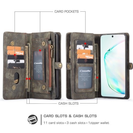 Чохол-гаманець CaseMe 008 Series Zipper Style на Samsung Galaxy S20 Ultra-чорний