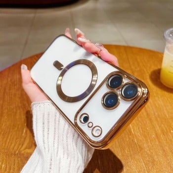 Протиударний чохол Electroplating (Magsafe) для iPhone 17 Pro - золотий