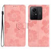 Чехол-книжка Flower Embossing Pattern для Xiaomi Redmi Note 12S - розовый
