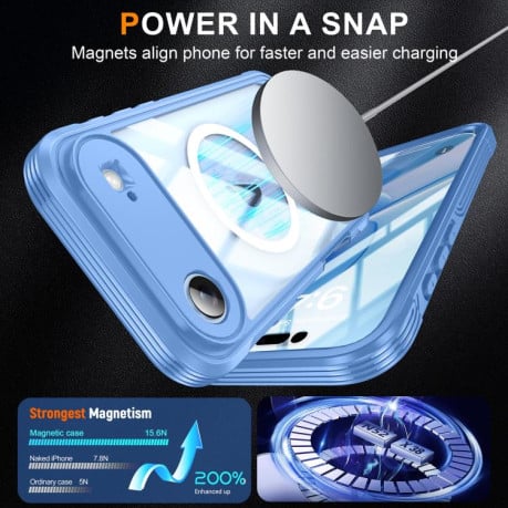Противоударный чехол RedPepper Tempered Glass с MagSafe на iPhone Air - синий
