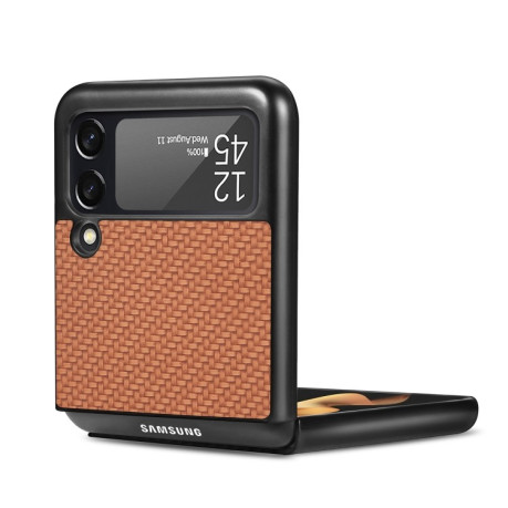 Протиударний чохол Cross Pattern Slim для Samsung Galaxy Z Flip3 5G - коричневий