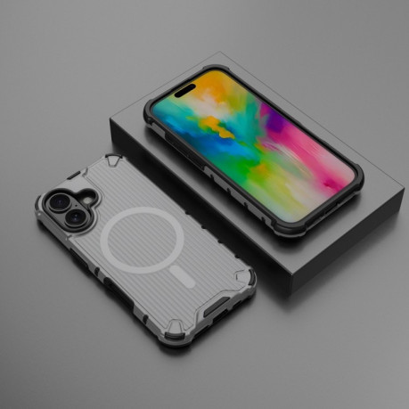 Чохол Grating Airbag Shockproof MagSafe Frosted для iPhone 16 - чорний