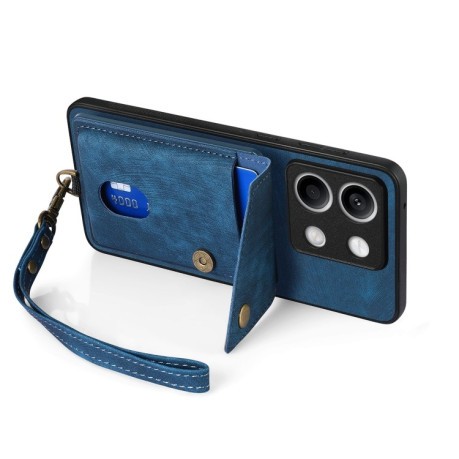 Протиударний чохол  Retro Card Wallet Fold Leather для Xiaomi Redmi Note 13 - синій