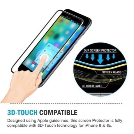 Защитное 3D Стекло на весь Экран Enkay 0.26mm 9H для iPhone 6 6s 0.26mm 9H Surface Hardness Titanium Alloy Черное