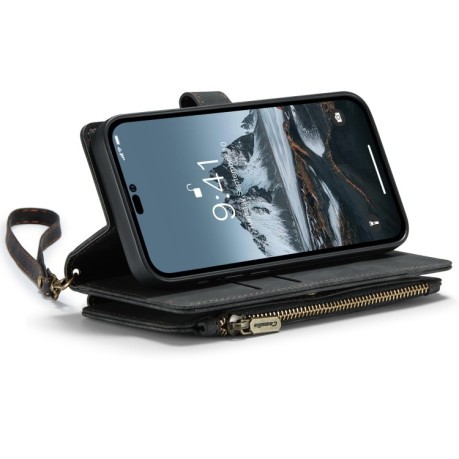 Кожаный чехол-кошелек CaseMe-C30 для  iPhone 14 Pro - черный