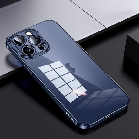 Чехол SULADA Shine Through Series Plating TPU на iPhone 15 Pro Max - голубой