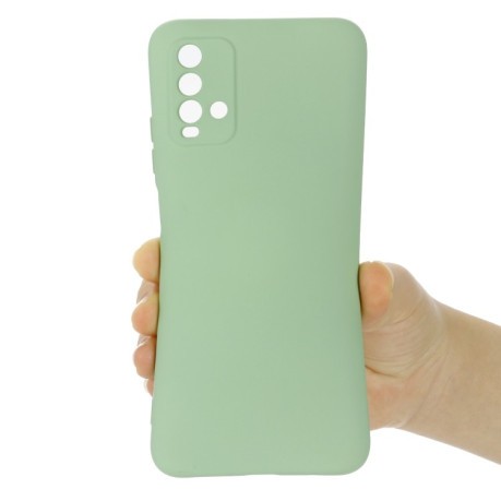 Силиконовый чехол Solid Color Liquid Silicone на Xiaomi Redmi 9T - зеленый