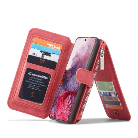 Кожаный чехол-кошелек CaseMe на Samsung Galaxy S20 Plus - красный