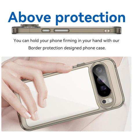 Чохол Colorful Acrylic Series з кольоровим бампером на Google Pixel 10 Pro XL - прозоро-сірий