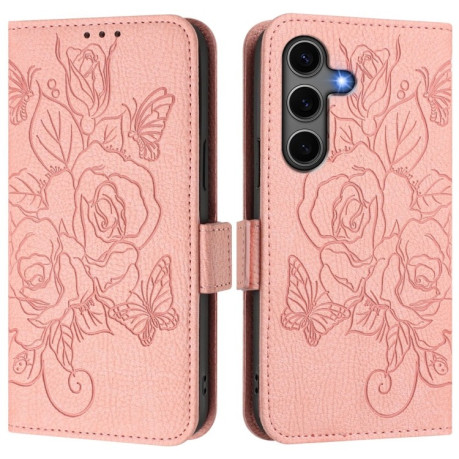 Чохол-книжка Magnetic RFID Anti-theft Leather  для Samsung Galaxy S25+ 5G - рожевий