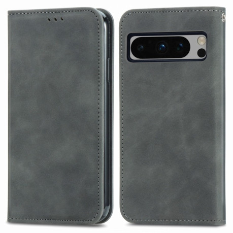 Чохол-книжка Retro Skin Feel Business Magnetic для Google Pixel 8a - сірий