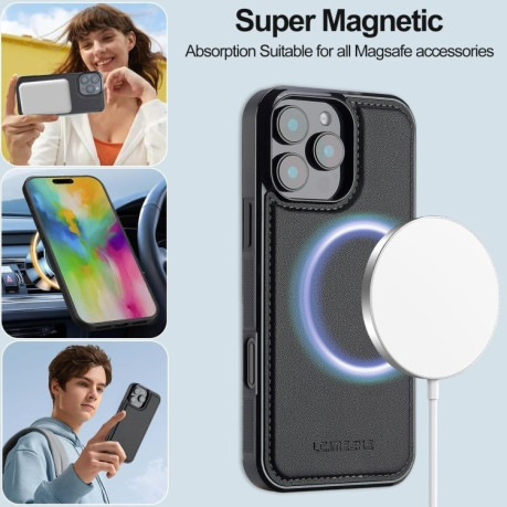 Чохол-книжка LCIMEEKE L2 Series Detachable Magsafe для iPhone 16 Pro - чорний