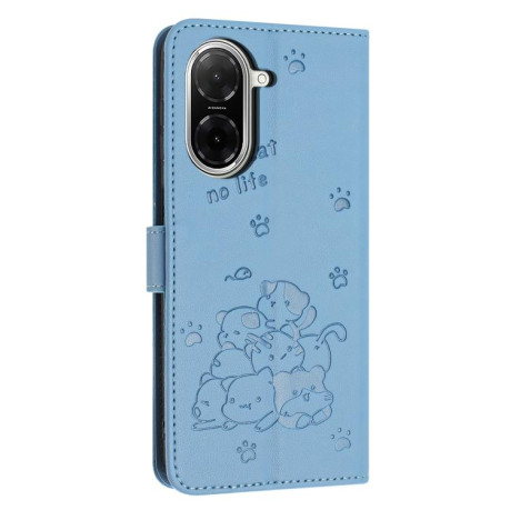 Чехол-книжка Embossed Kitten Phone Leather для Xiaomi Redmi A5 4G / Poco C71 - синий