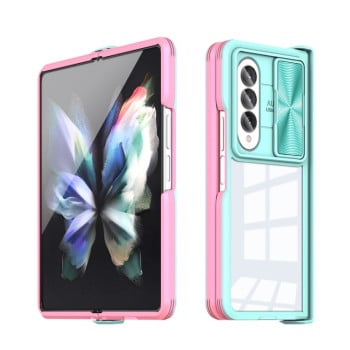 Противоударный чехол 360 Full Body Sliding Camshield для Samsung Galaxy Fold4 - голубой