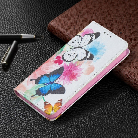Чохол-книжка Colored Drawing Pattern Invisible для iPhone 13 Pro - Two Butterflies