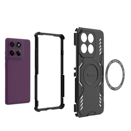 Противоударный чехол Butterfly Armor MagSafe Magnetic Ring Shockproof для Motorola Edge 60 Pro 5G - синий