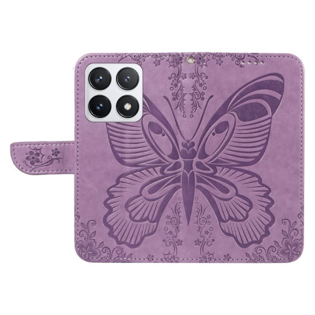 Чохол-книжка Swallowtail Butterfly Embossed Leather для Xiaomi 14T Pro - фіолетовий