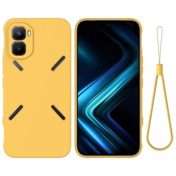 Силиконовый чехол Solid Color Liquid Silicone на Infinix GT 50 Pro 5G — жёлтый