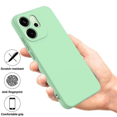 Силиконовый чехол Solid Color Liquid Silicone на OPPO Reno14 F 5G Global - зеленый