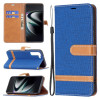 Чехол-книжка Color Matching Denim Texture на Samsung Galaxy S22 Plus 5G - синий