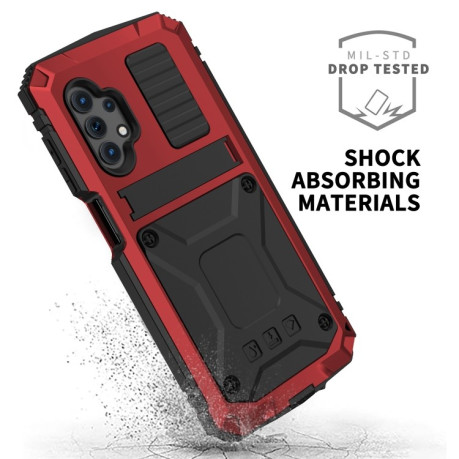 Противоударный металлический чехол R-JUST Dustproof на Samsung Galaxy A32 5G / M32 5G - красный