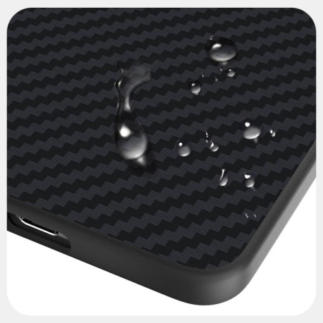Чохол ABEEL C Carbon Fiber Series 6D Micro Relief MagSafe на Samsung Galaxy S25 Edge 5G - чорно-червоний